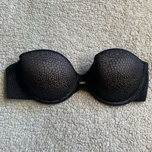 Self Expressions lace nude show through slightly padded strapless no slip bra